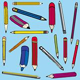 Set vector illustration of pencils
