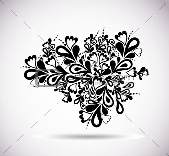 Retro floral design. Abstract vector element