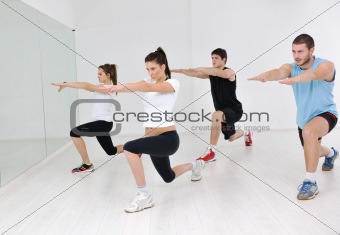 young people in fitness club