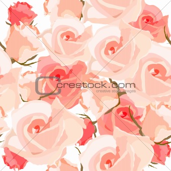 Seamless pattern with roses