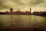 Grunge vintage background with Houses of Parliament