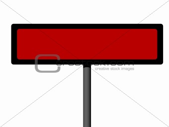 Empty rectangular danger sign