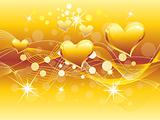 abstract golden heart background