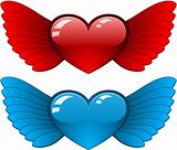 Hearts with wings