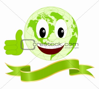 cartoon earth smiling