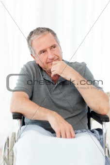 Retired man in his wheelchair 