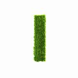 3d grass letter isolated on white background - I