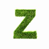 3d grass letter isolated on white background - Z