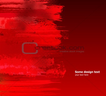 Red abstract paint splashes illustration. Vector grunge background