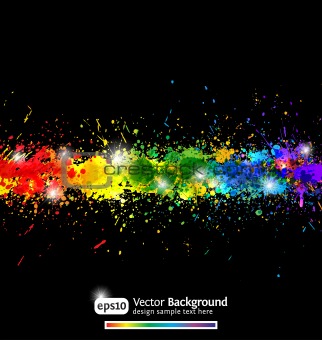 Colorful gradient paint splashes vector background. Eps10