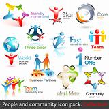 Business people community 3d icons. Vector design elements