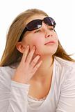teen girl wearing sunglasses
