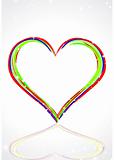 abstract colorful heart with line art 