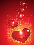 abstract glossy valentine hearts with sparkle