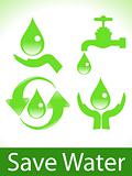 abstract green save water icons