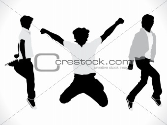 abstract motion silhouette of a boy