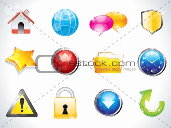abstract glossy web icons