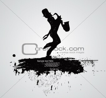 silhouette of saxophone player