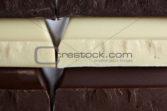 Black, Brown and White Chocolate