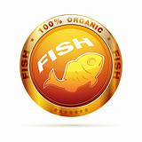 100 percent organic Fish badge