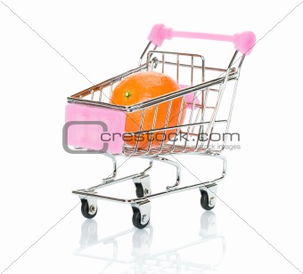 orange in the shopping cart