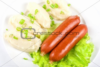 Cutlets from potato and sausage