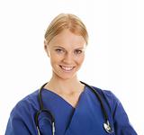 Smiling nurse woman with stethoscope