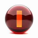 3d glossy sphere with orange letter - I