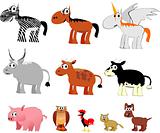 cartoon farm animals vector 