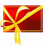 Vector illustration of red gift card