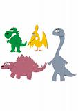 Cute cartoon dinosaurs