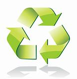 Glossy recycle symbol