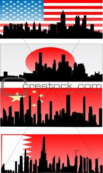 City Skyline and Silhouettes