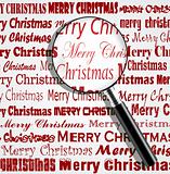 magnifying glass in christmas background