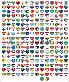 heart flags set 