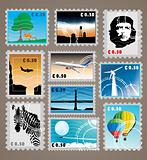 set of post stamps