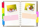Notebook with photos