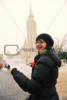 woman map navigation