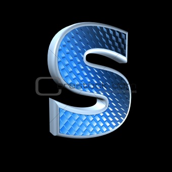 abstract 3d letter with blue pattern texture - S