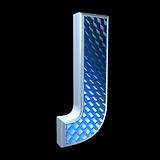 abstract 3d letter with blue pattern texture - J