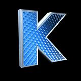 abstract 3d letter with blue pattern texture - K