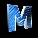abstract 3d letter with blue pattern texture - M