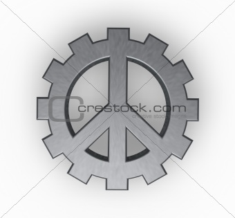 peace symbol in gear wheel