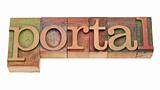 portal - word in wood letterpress type