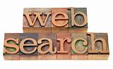 web search - words in wood letterpress type