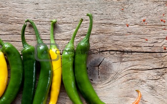 Yellow and Green Chili Pepper