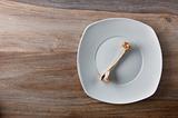Empty dinner plate with bones