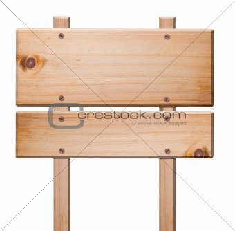 Wood signs isolated,