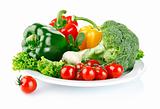 fresh vegetables in plate