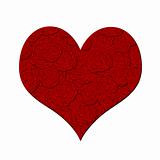 Valentines Day Heart with Red Roses Pattern